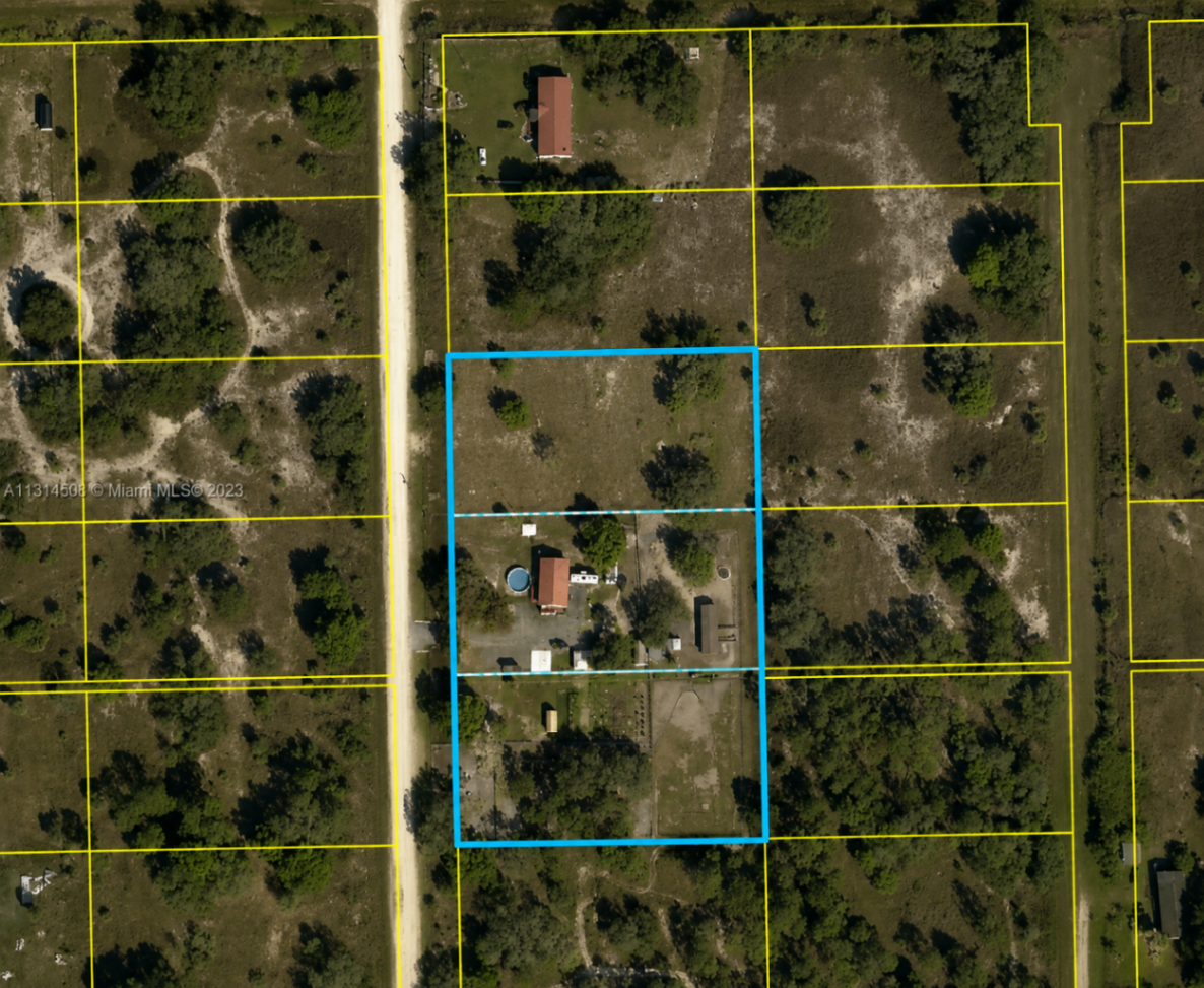 Aerial parcel map showing 135, 145 and 155 N Datil St